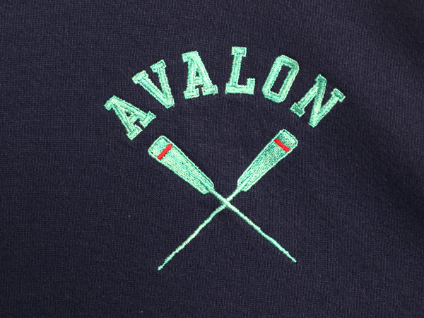 90s USA製 ラッセル ワンポイント ロゴ刺繍 スウェット メンズ レディース L  / オールド トレーナー 前V 裏起毛 クルーネック シンプル 紺