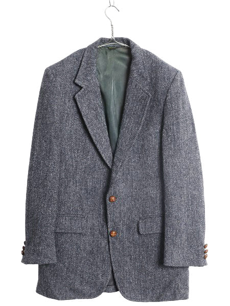 80s USA製 ハリスツイード テーラード ジャケット メンズ M 程/ ヴィンテージ ブレザー ウール ツイード ヘリンボーン ストライプ トラッド