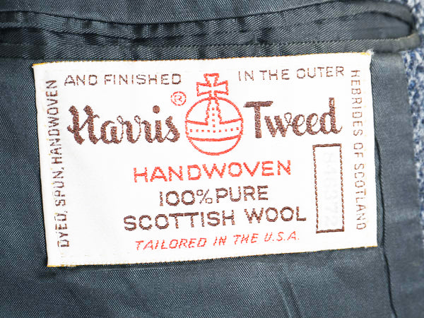 80s USA製 ハリスツイード テーラード ジャケット メンズ M 程/ ヴィンテージ ブレザー ウール ツイード ヘリンボーン ストライプ トラッド