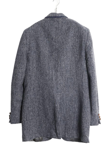 80s USA製 ハリスツイード テーラード ジャケット メンズ M 程/ ヴィンテージ ブレザー ウール ツイード ヘリンボーン ストライプ トラッド