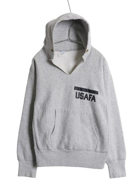 80s ★ チャンピオン リバースウィーブ USAFA プリント スウェット パーカー メンズ M 古着 ヴィンテージ USA製 ミリタリー 軍物 フード 灰
