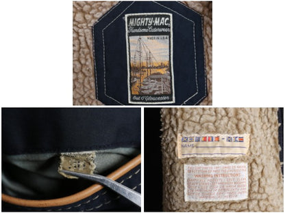 60s 70s USA製 ★ MIGHTY MAC セーリング ジャケット メンズ M 程/ ヴィンテージ 裏ボア パイル フリース ライナー フルジップ ボート 紺