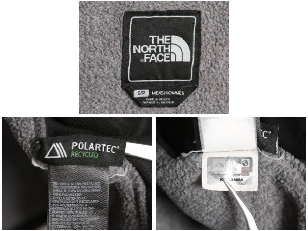 ノースフェイス デナリ ジャケット メンズ S 古着 アウトドア フリース ナイロン ブルゾン ハイネック フルジップ アウター ツートン 灰 黒