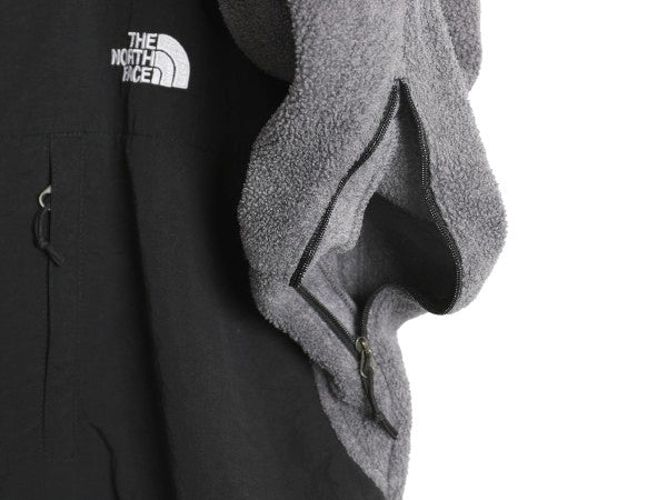 ノースフェイス デナリ ジャケット メンズ S 古着 アウトドア フリース ナイロン ブルゾン ハイネック フルジップ アウター ツートン 灰 黒