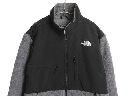 ノースフェイス デナリ ジャケット メンズ S 古着 アウトドア フリース ナイロン ブルゾン ハイネック フルジップ アウター ツートン 灰 黒