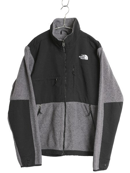 ノースフェイス デナリ ジャケット メンズ S 古着 アウトドア フリース ナイロン ブルゾン ハイネック フルジップ アウター ツートン 灰 黒