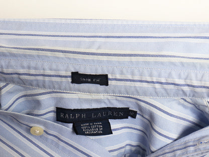 ラルフローレン ストライプ 長袖 ボタンダウン シャツ レディース L 程 ポロ SLIM FIT オックスフォード コットン BD ポニー ワンポイント