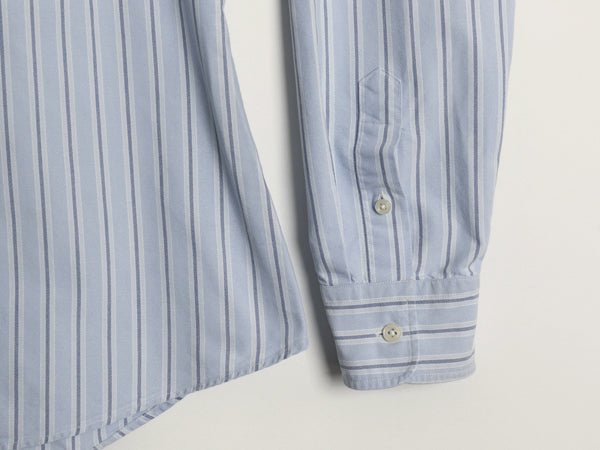 ラルフローレン ストライプ 長袖 ボタンダウン シャツ レディース L 程 ポロ SLIM FIT オックスフォード コットン BD ポニー ワンポイント