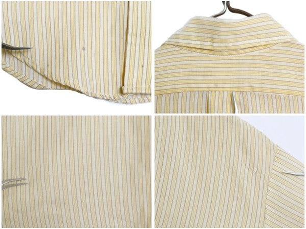 60s ヴァンヒューゼン ストライプ 長袖 ボタンダウン シャツ メンズ M ヴィンテージ カジュアル 長袖シャツ シワになりにくい 薄手 Yシャツ