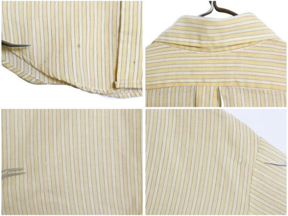 60s ヴァンヒューゼン ストライプ 長袖 ボタンダウン シャツ メンズ M ヴィンテージ カジュアル 長袖シャツ シワになりにくい 薄手 Yシャツ