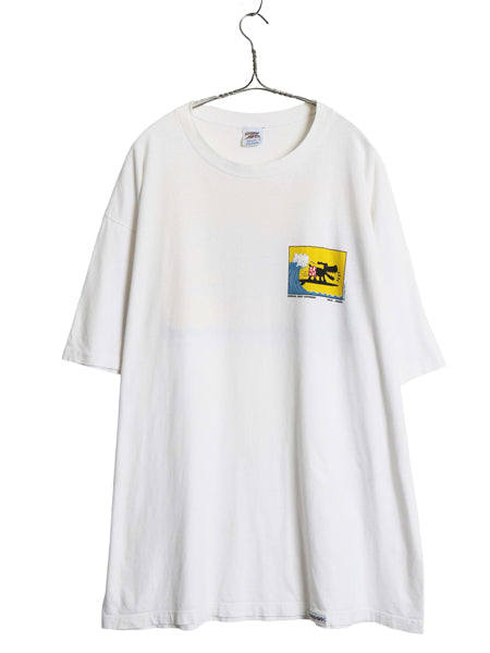 90s USA製 アート イラスト 両面 プリント Tシャツ メンズ XL / オールド サーフ ハワイアン グラフィック シングルステッチ 大きいサイズ