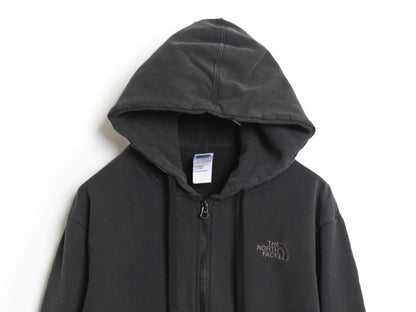 ノースフェイス フルジップ スウェット フード パーカー メンズ L / 古着 アウトドア トレーナー  裏起毛 ワンポイント シンプル ブラック