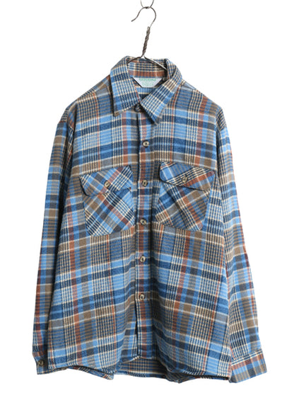 70s ★ CLYDESDALE チェック ヘビー フランネル シャツ メンズ L 程/ 古着 ヴィンテージ コットン ネルシャツ 長袖シャツ ヘビーウェイト 