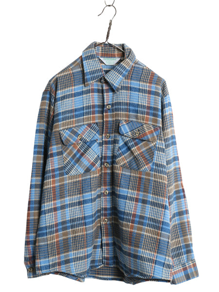 70s ★ CLYDESDALE チェック ヘビー フランネル シャツ メンズ L 程/ 古着 ヴィンテージ コットン ネルシャツ 長袖シャツ ヘビーウェイト 