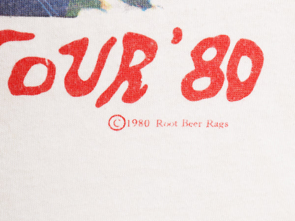 80s ★ ビリージョエル ツアー イラスト プリント ベースボール Tシャツ メンズ M 程 古着 ヴィンテージ オフィシャル ロック バンド 7分袖