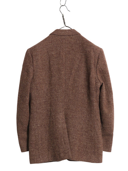 80s カルバンクライン ツイード テーラード ジャケット メンズ S 程 フランス製 ヴィンテージ ブレザー ウール トラッド 茶系 マルチカラー