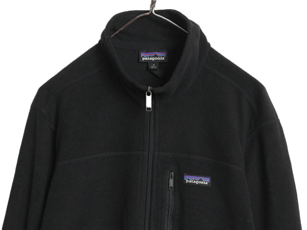 パタゴニア マイクロD フリース ジャケット メンズ M 古着 15年製 アウトドア フルジップ ロンT 長袖 Tシャツ ハイネック ブルゾン 黒 薄手