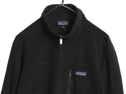 パタゴニア マイクロD フリース ジャケット メンズ M 古着 15年製 アウトドア フルジップ ロンT 長袖 Tシャツ ハイネック ブルゾン 黒 薄手