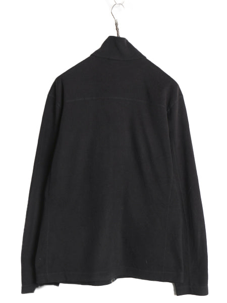 パタゴニア マイクロD フリース ジャケット メンズ M 古着 15年製 アウトドア フルジップ ロンT 長袖 Tシャツ ハイネック ブルゾン 黒 薄手