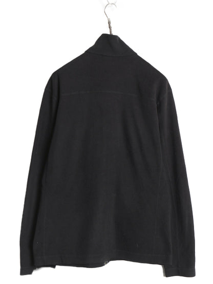 パタゴニア マイクロD フリース ジャケット メンズ M 古着 15年製 アウトドア フルジップ ロンT 長袖 Tシャツ ハイネック ブルゾン 黒 薄手