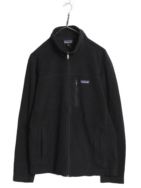 パタゴニア マイクロD フリース ジャケット メンズ M 古着 15年製 アウトドア フルジップ ロンT 長袖 Tシャツ ハイネック ブルゾン 黒 薄手