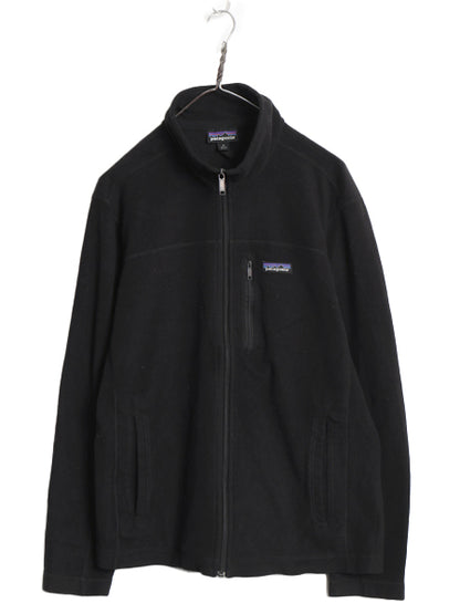 パタゴニア マイクロD フリース ジャケット メンズ M 古着 15年製 アウトドア フルジップ ロンT 長袖 Tシャツ ハイネック ブルゾン 黒 薄手