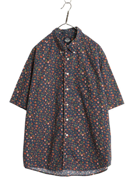 90s ドッカーズ リーバイス 花柄 半袖 ボタンダウン シャツ メンズ XL 古着 オールド コットン 半袖シャツ 総柄 大きいサイズ マルチカラー