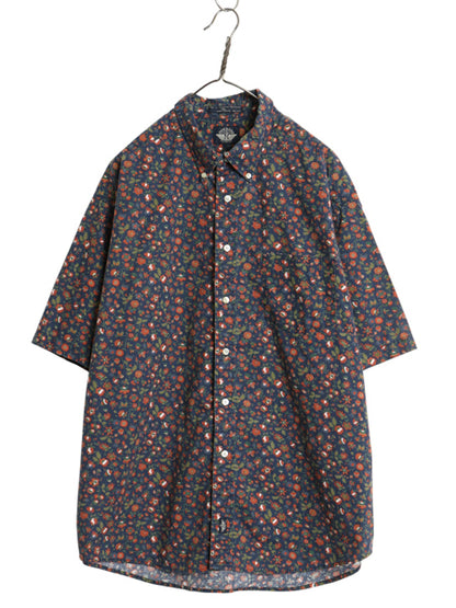 90s ドッカーズ リーバイス 花柄 半袖 ボタンダウン シャツ メンズ XL 古着 オールド コットン 半袖シャツ 総柄 大きいサイズ マルチカラー