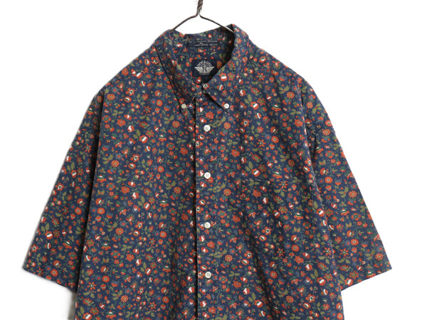 90s ドッカーズ リーバイス 花柄 半袖 ボタンダウン シャツ メンズ XL 古着 オールド コットン 半袖シャツ 総柄 大きいサイズ マルチカラー