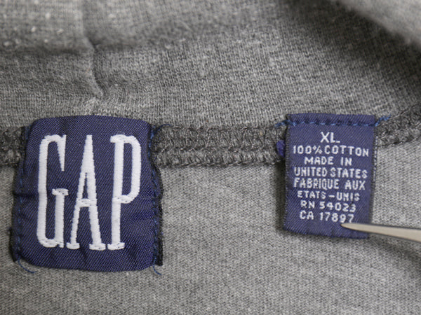 90s USA製 オールド ギャップ タートルネック 長袖 Tシャツ メンズ XL / ロンT ポケT ポケット付き ヘビーウェイト 無地 大きいサイズ 灰