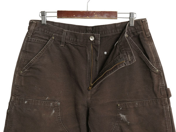 US企画 カーハート ダブルニー ダック ペインター パンツ メンズ 35 30 / ワーク ゆったり ストレート ボトムス ヘビーウェイト ブラウン