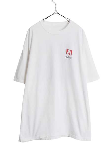 90s 00s ★ Adobe アート イラスト プリント Tシャツ メンズ XL オールド 企業物 テック コンピューター ロゴ グラフィック ヘビーウェイト