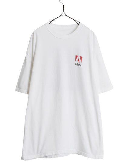 90s 00s ★ Adobe アート イラスト プリント Tシャツ メンズ XL オールド 企業物 テック コンピューター ロゴ グラフィック ヘビーウェイト