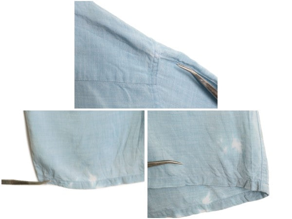 60s ★ BLANCE ハーフジップ ボタンダウン 半袖 シャツ メンズ M / 古着 ヴィンテージ レーヨン BD プルオーバー ボックス サックス 無地