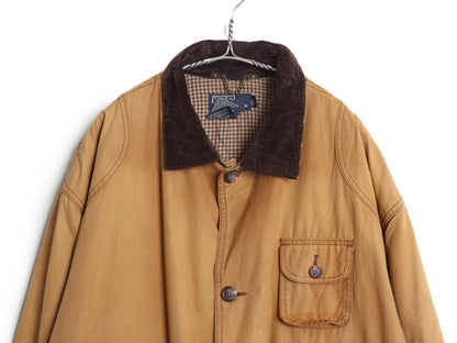 90s ポロ ラルフローレン ハンティング ジャケット メンズ XL / オールド カバーオール ハーフ コート チェック ライナー付き 大きいサイズ