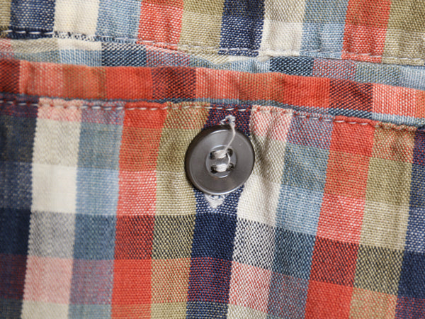 60s 70s ★ チェック ショート パンツ メンズ 33 程 古着 ヴィンテージ コットン ショーツ 短パン 薄手 ノータック マドラス マルチカラー 