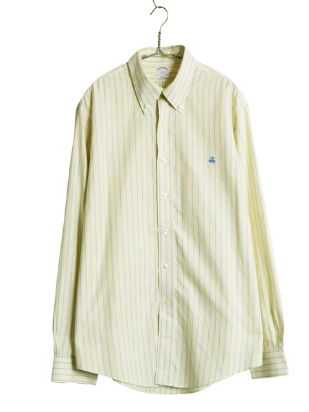ブルックスブラザーズ ストライプ 長袖 ボタンダウン シャツ メンズ L / SLIM FIT オックスフォード スーピマ コットン ノーアイロン 細身