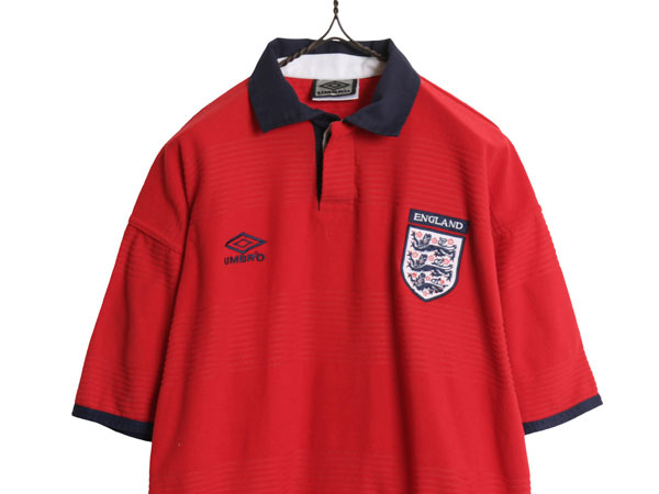90s 00s ☆ アンブロ イングランド代表 サッカー ユニフォーム メンズ XL / 99 00 当時物 フットボール シャツ アウェイ パイル タオルユニ