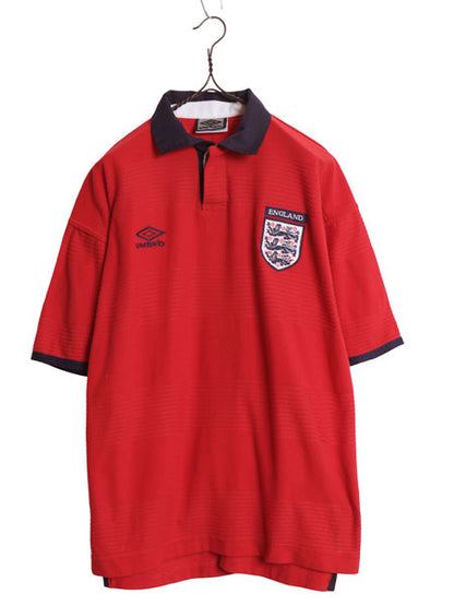 90s 00s ☆ アンブロ イングランド代表 サッカー ユニフォーム メンズ XL / 99 00 当時物 フットボール シャツ アウェイ パイル タオルユニ
