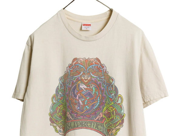 19SS USA製 シュプリーム アート イラスト プリント Tシャツ メンズ M グラフィック ロゴ ヘビーウェイト コットン キャラクター ベージュ