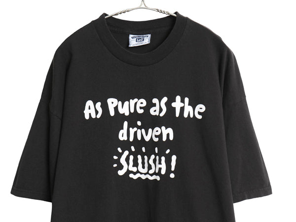 90s USA製 ジョーク メッセージ プリント 半袖 Tシャツ メンズ XXL オールド 当時物 ヘビーウェイト コットン カットソー 大きいサイズ 黒