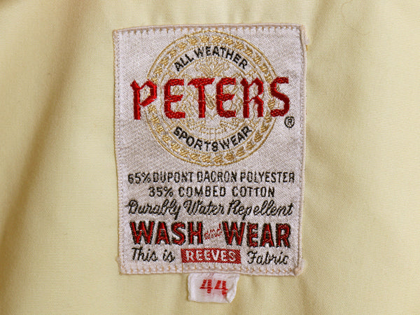 50s 60s USA製 ★ PETERS スイングトップ ジャケット メンズ L 程/ ヴィンテージ フルジップ ブルゾン ハイネック G-9 ハリントン 無地 黄
