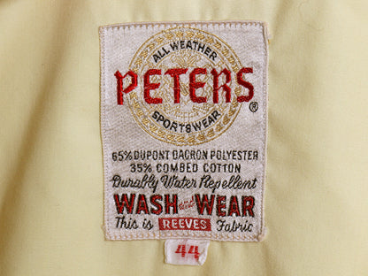 50s 60s USA製 ★ PETERS スイングトップ ジャケット メンズ L 程/ ヴィンテージ フルジップ ブルゾン ハイネック G-9 ハリントン 無地 黄