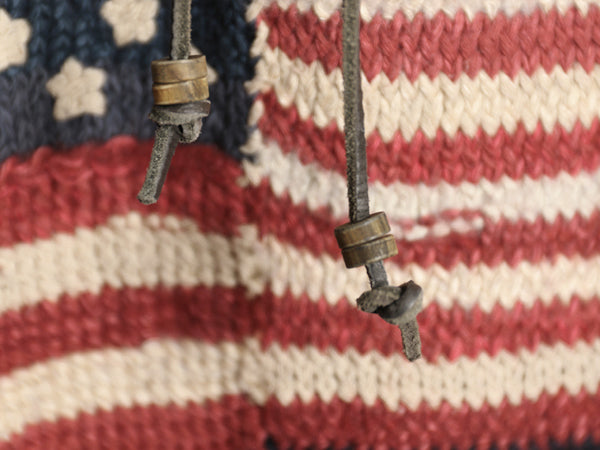 復刻 ポロカントリー ラルフローレン 星条旗 ニット パーカー メンズ M ポロ ラム ウール セーター プルオーバー ヘンリーネック ネイビー