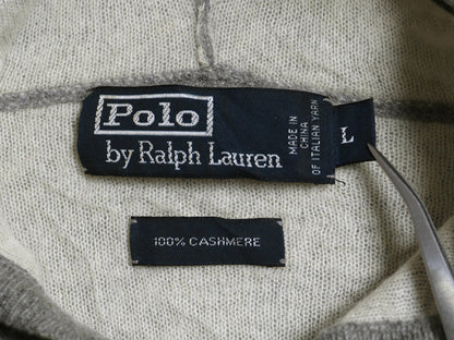 00s ポロ ラルフローレン ニット フード パーカー メンズ レディース L / オールド 100% カシミヤ プルオーバー 無地 シンプル セーター 灰