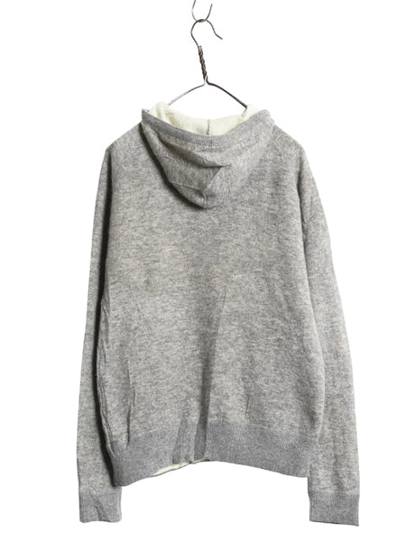 00s ポロ ラルフローレン ニット フード パーカー メンズ レディース L / オールド 100% カシミヤ プルオーバー 無地 シンプル セーター 灰