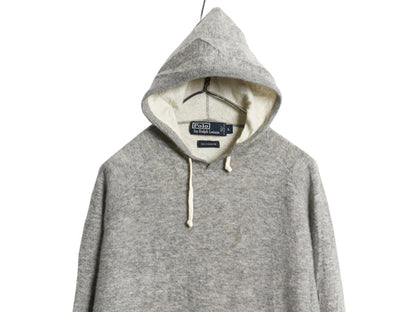 00s ポロ ラルフローレン ニット フード パーカー メンズ レディース L / オールド 100% カシミヤ プルオーバー 無地 シンプル セーター 灰