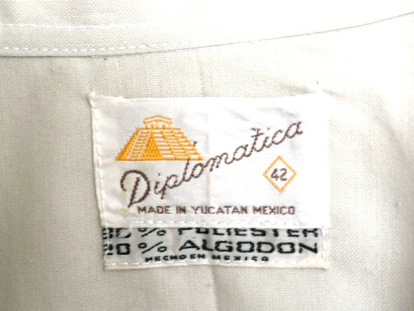 デッドストック 70s ★ オープンカラー 半袖 キューバ シャツ メンズ L メキシコ製 ヴィンテージ メキシカン オープンカラー 開襟 ボックス