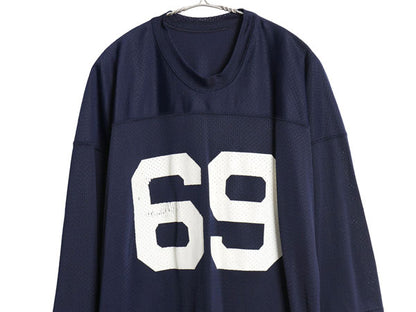 70s USA製 チャンピオン 両面 プリント フットボール Tシャツ メンズ XL ヴィンテージ プロダクツタグ メッシュ 七分袖 ロンT 大きいサイズ