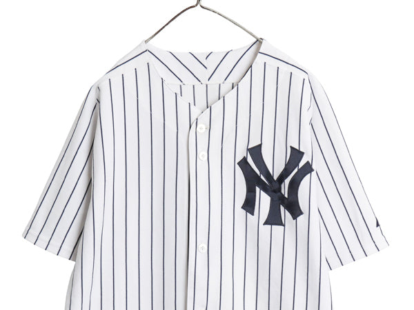 USA製 ヤンキース ベースボール シャツ メンズ XXL 程 MLB オフィシャル マジェスティック ユニフォーム 大リーグ 半袖シャツ 大きいサイズ